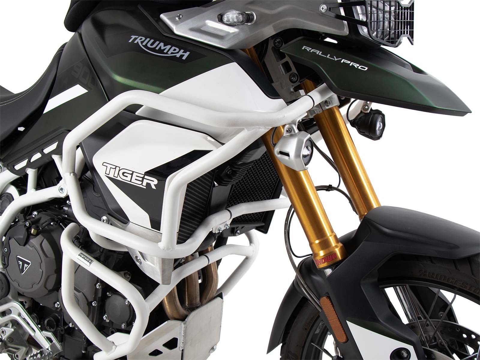 Hepco&Becker Sturzbügel weiß oben SOLID (Tankschutz) für Triumph Tiger 850 Sport ab 2021