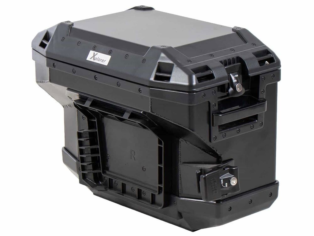 Hepco&Becker Xplorer Seitenkoffer rechts in schwarz 37 Liter Cutout Version