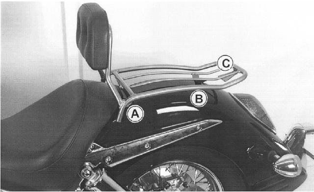 Hepco&Becker Solorack mit Rückenlehne chrom für Honda VTX1300S ab 2003