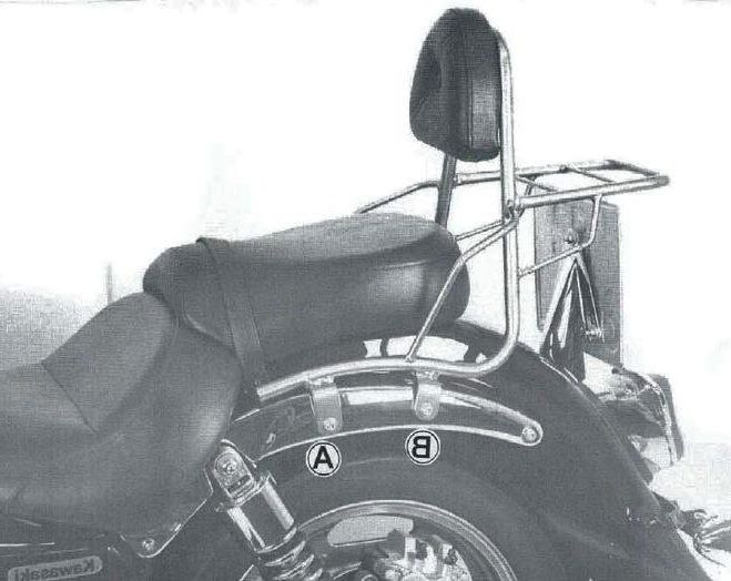 Hepco&Becker Sissybar mit Gepäckträger chrom für Kawasaki VN1600 CLASSIC ab 2003