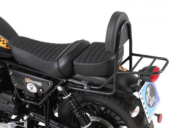 Hepco&Becker Sissybar mit Gepäckträger chrom für Moto Guzzi V9 Bobber ab 2016 mit langem Sattel