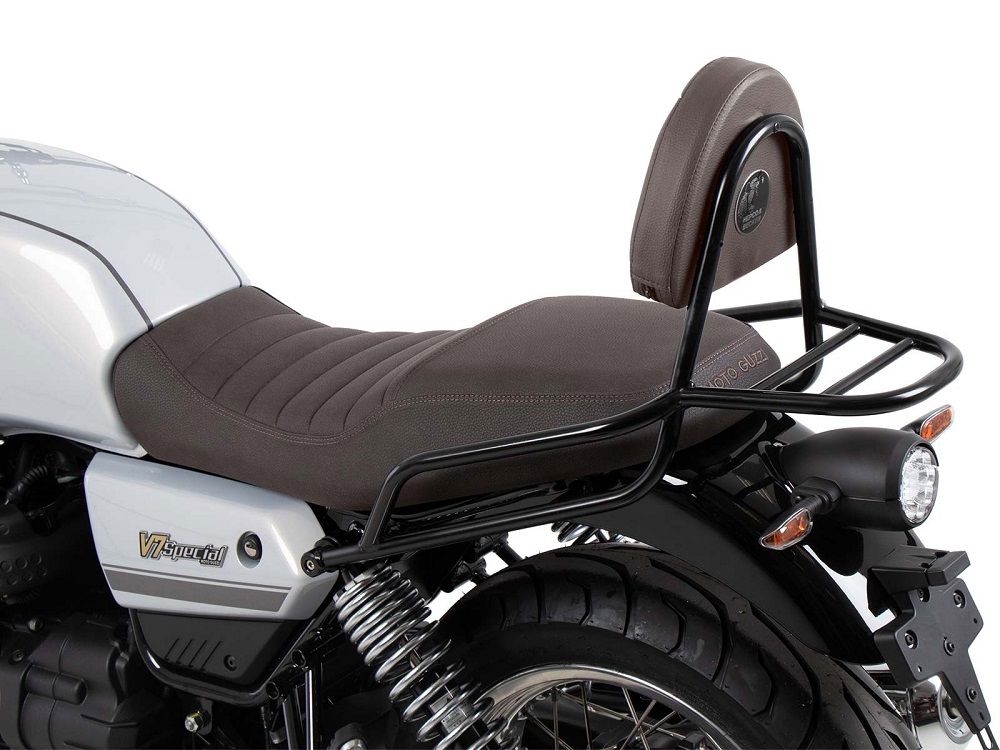 Hepco&Becker Sissybar mit Gepäckträger schwarz vorne/braun Moto Guzzi V7 Special / Stone / Stone Centenario ab 2021