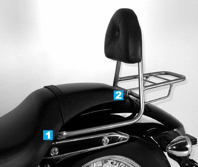 Hepco&Becker Sissybar mit Gepäckträger chrom für Honda VT750DC Shadow Spirit ab 2007