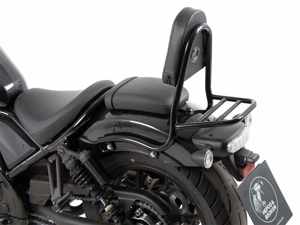 Hepco&Becker Sissybar mit Gepäckträger schwarz für Hepco&Becker Honda CMX1100 Rebel ab 2021