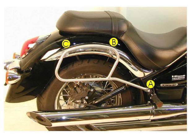 Hepco&Becker Taschenträger Standard chrom für Kawasaki VN900 CLASSIC/ CUSTOM ab 2006