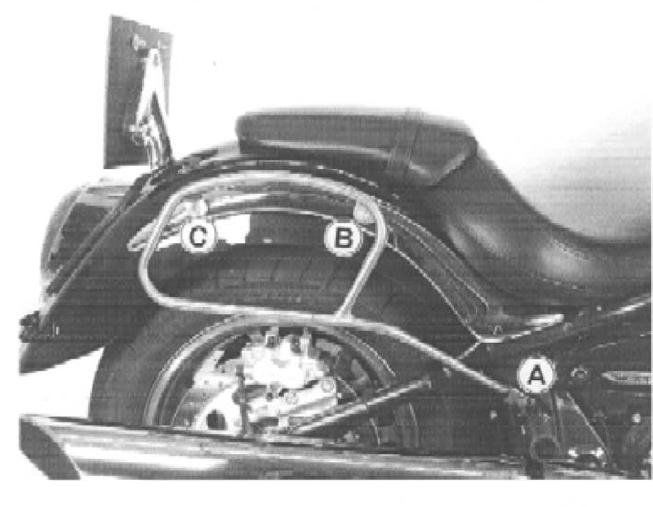 Hepco&Becker Taschenträger Standard chrom für Kawasaki VN2000 von 2004 bis 2007 und Classic ab 2008