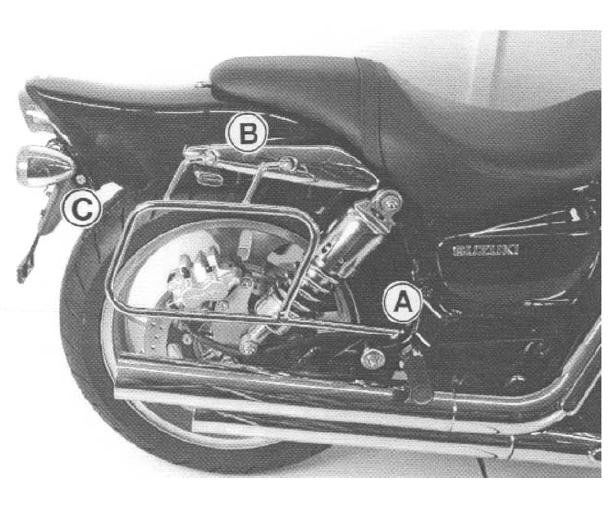 Hepco&Becker Taschenträger Standard chrom für Suzuki M1600 Intruder/ VZ1600 ab 2004