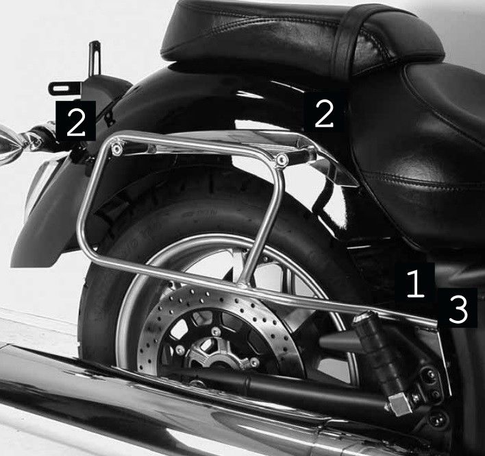 Hepco&Becker Taschenträger Standard chrom für Yamaha XVS1300 Midnight Star