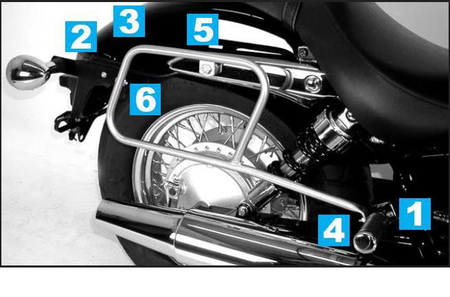 Hepco&Becker Taschenträger Standard chrom für Honda VT750DC Shadow Spirit ab 2007
