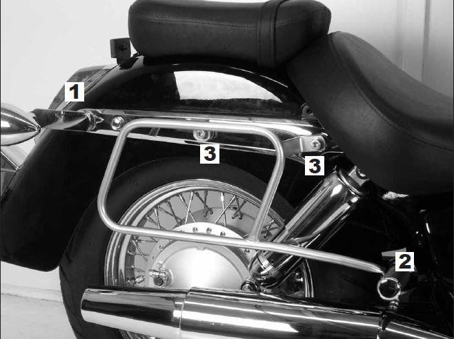 Hepco&Becker Taschenträger Standard chrom für Honda VT750C Shadow ab 2008