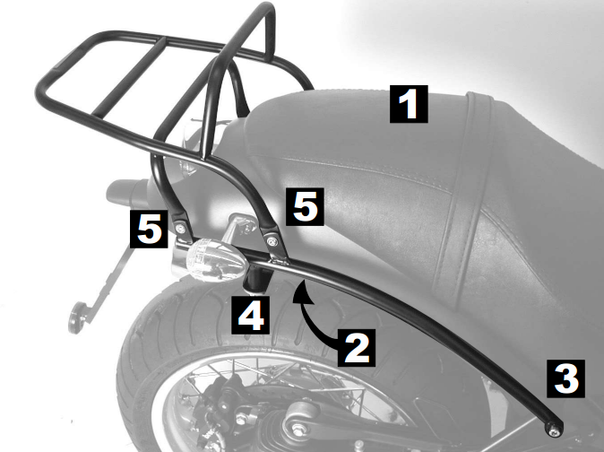 Hepco & Becker Topgepäckträger schwarz für Moto Guzzi 1200 SPORT ab 2007