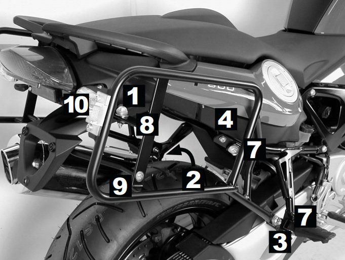 Hepco & Becker Topcaseträger schwarz für BMW K1200R ab 2005 / K1200R Sport ab 2007 / K1300R ab 2009