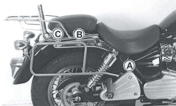 Hepco&Becker Topgepäckträger chrom für Triumph Bonneville America von 2001 bis 2010 / Speedmaster von 2003 bis 2005