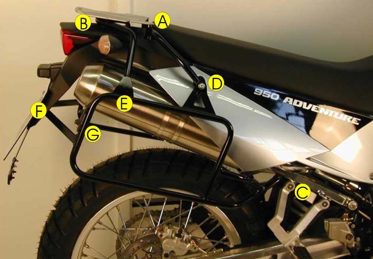 Hepco & Becker Topgepäckträger schwarz für Ducati 620DS ab 2003/ 1000DS von 2003 bis 2006/ 1100DS ab 2007