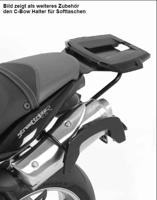 Hepco&Becker Topgepäckträger Alurack schwarz für Triumph STREET TRIPLE 675/ R von 2007 bis 2012