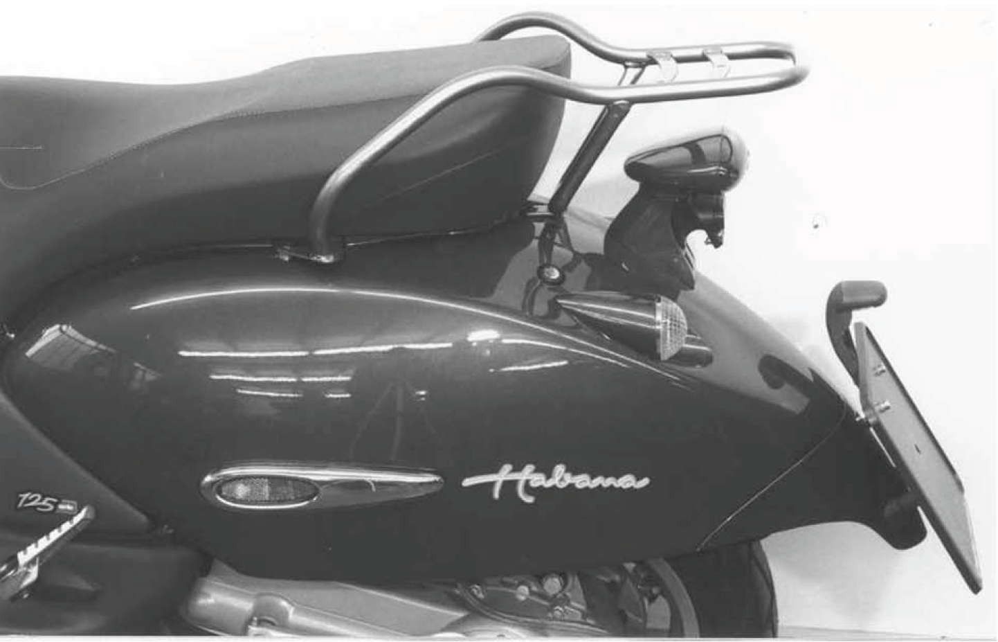 Hepco&Becker Topgepäckträger chrom Minirack für Aprilia Habana 50/ 125/ Custom von 1999 bis 2001/ Mojito 50/ 125/ Custom ab 2004