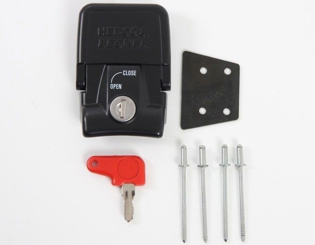 Hepco&Becker Gepäckträgerschloss Xplorer / Alu Box schwarz INKLUSIVE Zylinder/Schlüsselnummer 30