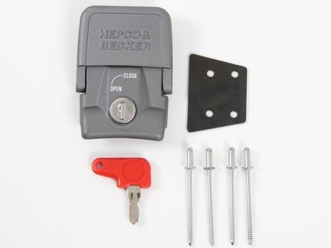 Hepco&Becker Gepäckträgerschloss Xplorer/ Alu Box grau INKLUSIVE Zylinder/Schlüssel