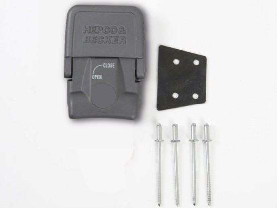 Hepco&Becker Gepäckträgerschloss Xplorer/ Alu Box grau OHNE Zylinder/Schlüssel