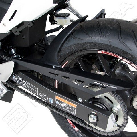 Barracuda Hinterradabdeckung Honda CB 500F matt schwarz + Kettenschutz alu schwarz