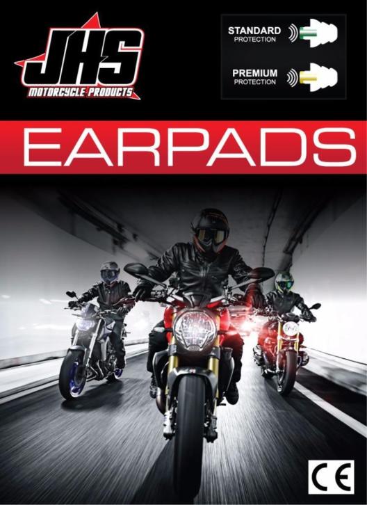 JHS Earpads Gehörschutz für Motorradfahrer