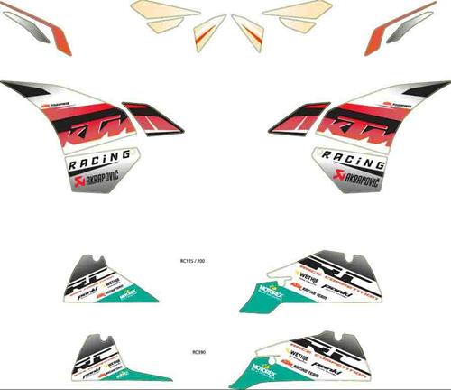 KTM Aufkleberset "RACE" RC 125/200/250/390