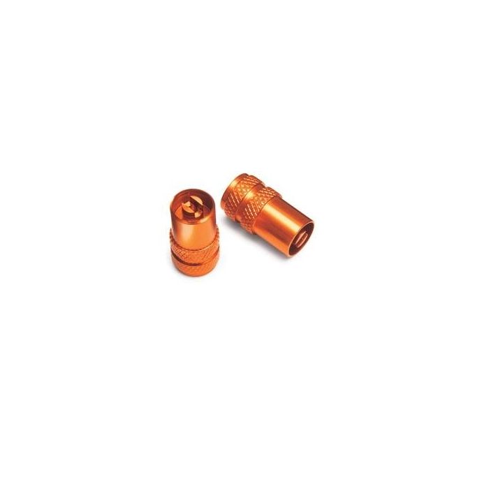 KTM Ventilkappen Set Orange mit Ventilschlüssel