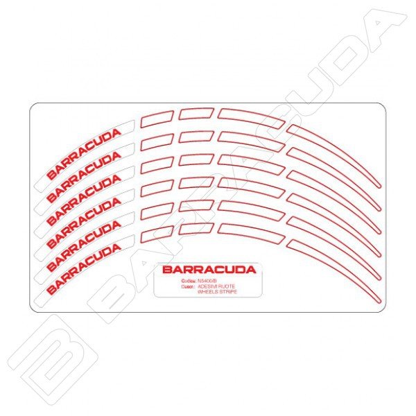 Barracuda Felgenrandaufkleber 15” Weiß
