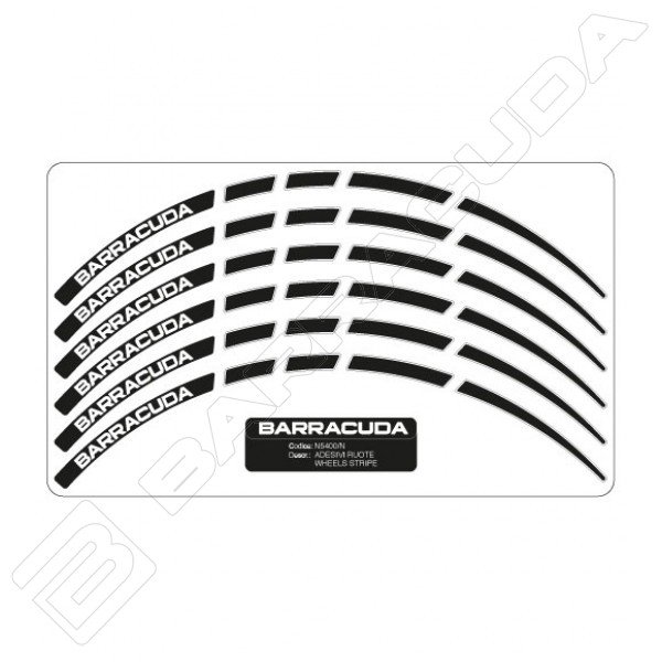Barracuda Felgenrandaufkleber 17” Schwarz