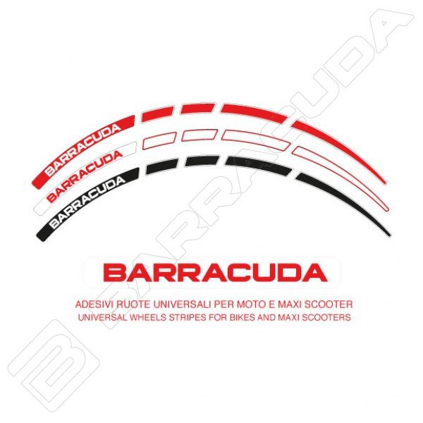 Barracuda Felgenrandaufkleber 17” Weiß