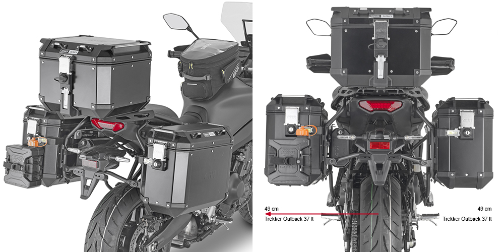 Givi PLO2159CAM Seitenkofferträger für Trekker Outback Seitenkoffer Yamaha Tracer 9 ab 2021