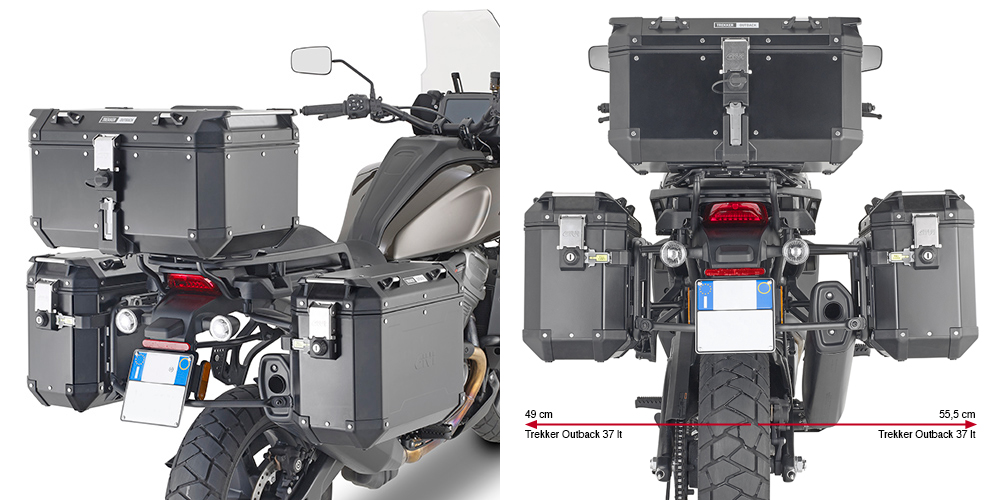 Givi PLO8400CAM Seitenkofferträger Trekker Outback Seitenkoffer Harley Davison Pan America 1250