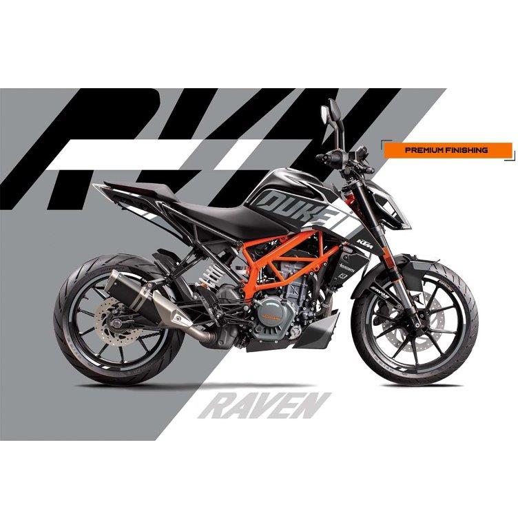 Bagoros Aufkleberset The Raven KTM 125 Duke / 250 Duke / 390 Duke 2017 - 2023