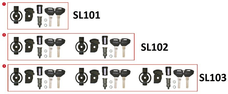 Givi SL103 Sicherheitsschloss-Set für GIVI-Koffer
