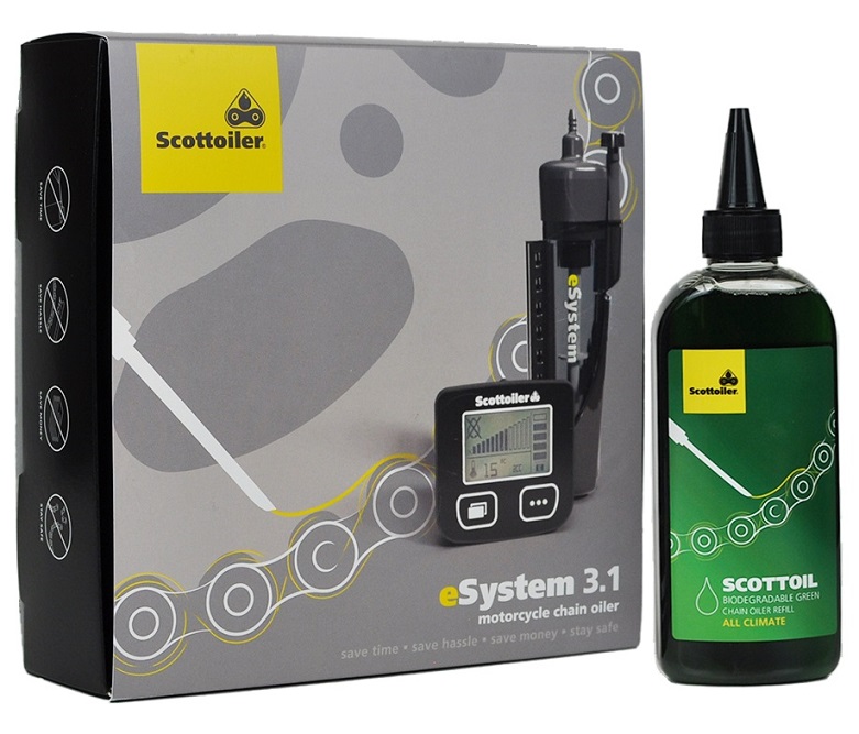Scottoiler eSystem 3.1 Digitales Kettenschmiersystem mit Display zur Motorradmontage