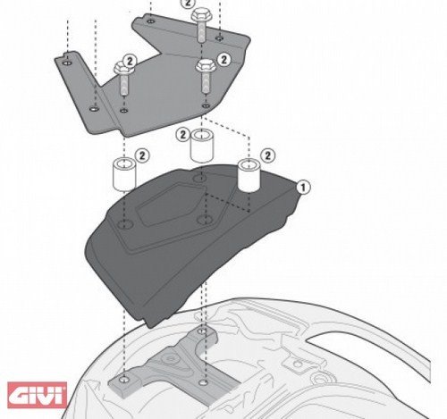 Givi SR3104KIT Montagesatz zur Montage der Topcase-Träger SR3104 und SR3104MM