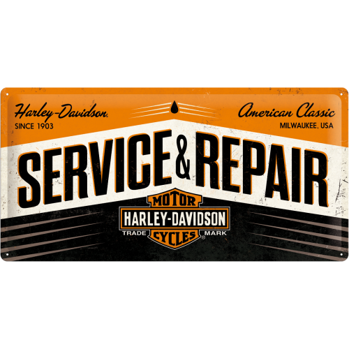 Metall Motorschild Harley Davidson Service & Reparatur 25x50cm