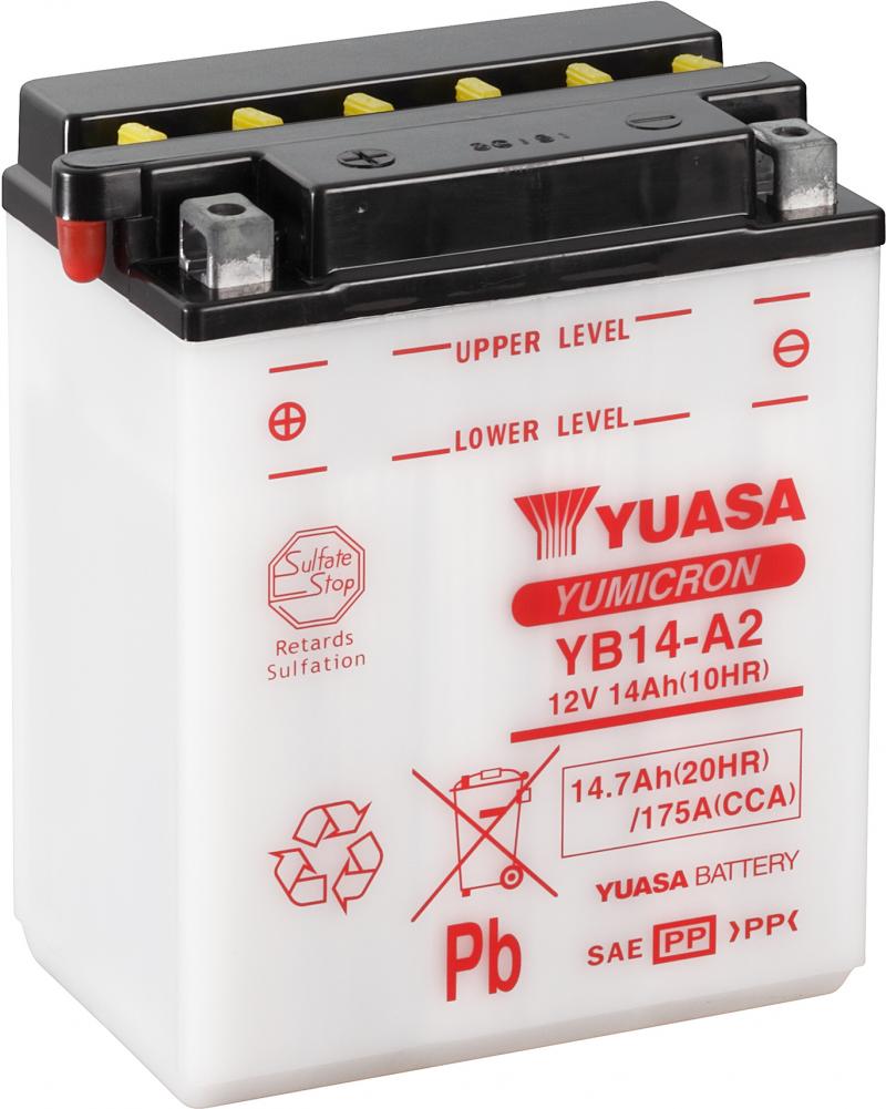Yuasa Accu YB14-A2 motorfiets accu (zonder zuur)