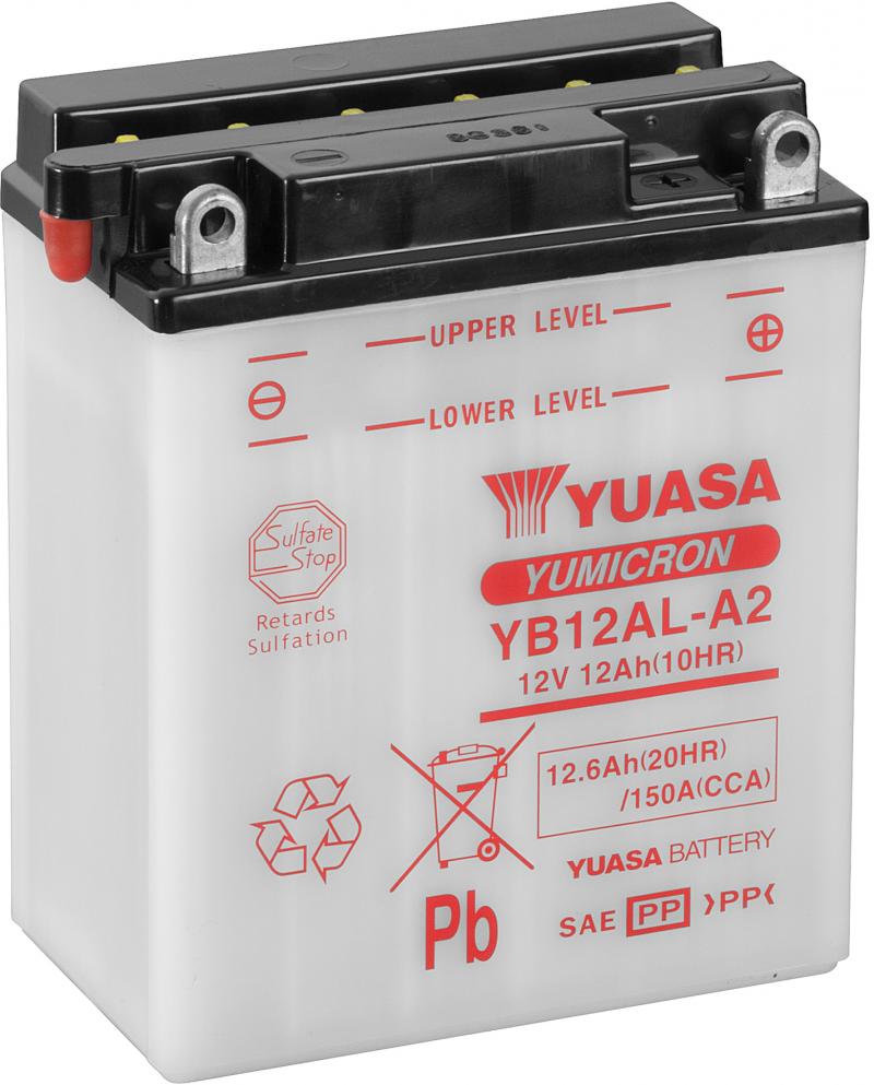 Yuasa Accu YB12AL-A2 motorfiets accu (zonder zuur)