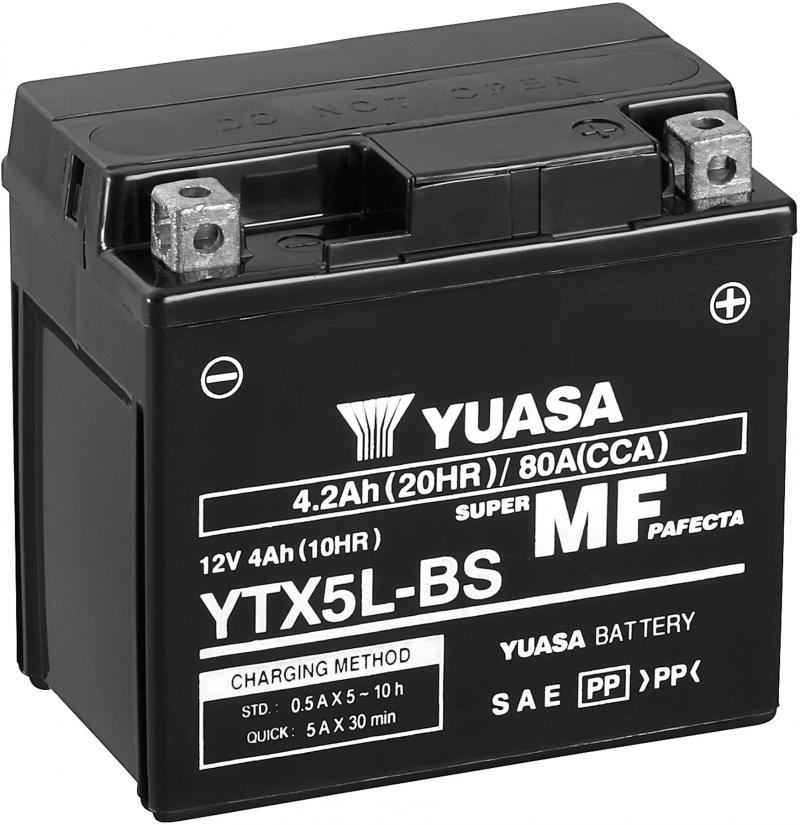 Yuasa Accu YTX5L-BS onderhoudsvrije motorfiets accu