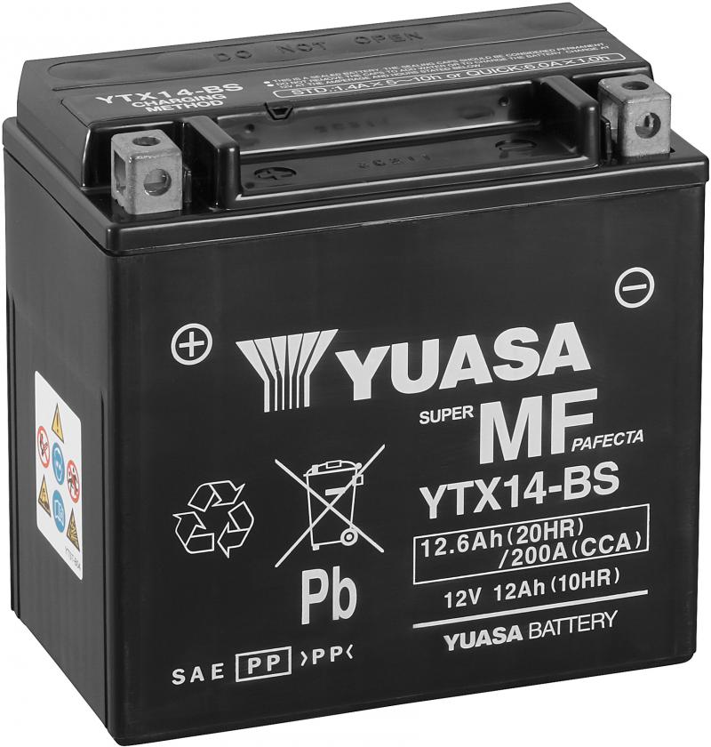 Yuasa Accu YTX14-BS onderhoudsvrije motorfiets accu