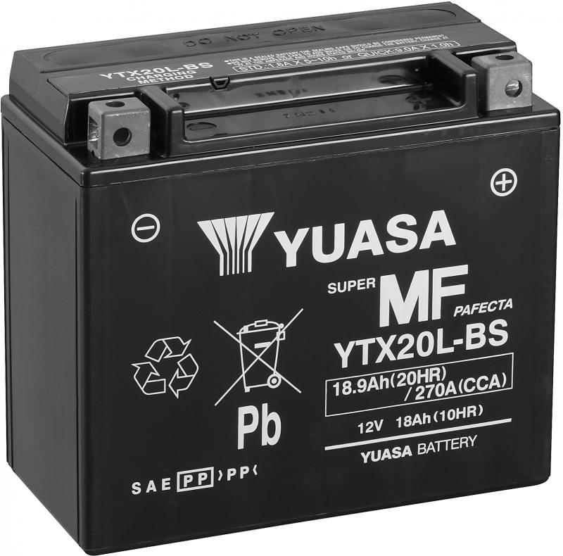Yuasa Accu YTX20L-BS onderhoudsvrije motorfiets accu