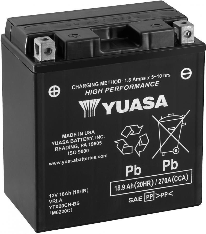 Yuasa Accu YTX20CH-BS onderhoudsvrije motorfiets accu