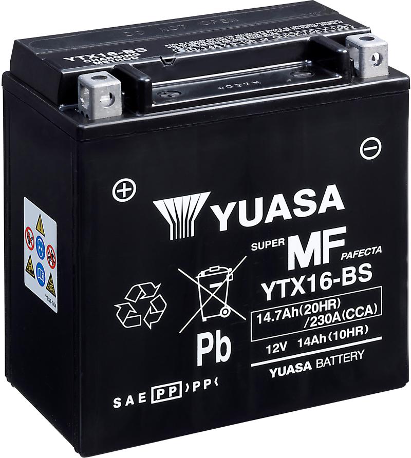 Yuasa Accu YTX16-BS onderhoudsvrije motorfiets accu
