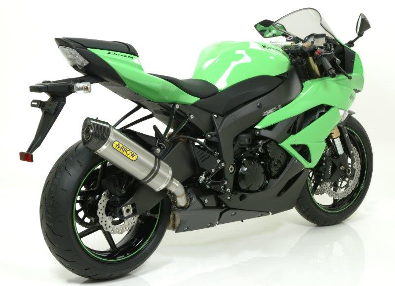 ARROW COMPETITION Komplette Motorradauspuffanlage mit RACE TECH-Schalldämpfer für Kwawasaki ZX6R und ZX600R ab 2009