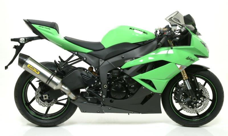 ARROW COMPETITION Komplette Motorradauspuffanlage mit RACE TECH-Schalldämpfer für Kwawasaki ZX6R und ZX600R ab 2009